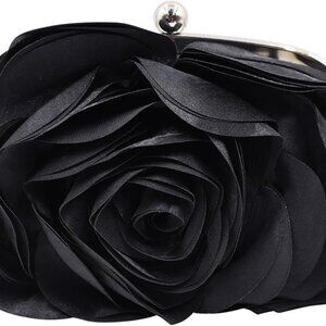 Floral Evening Clutch Purse Women Rose Petal Small Shoulder Bag for Wedding